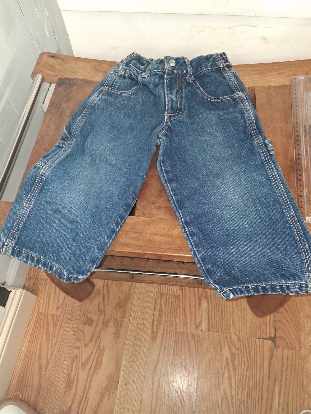 90s Vintage KRU Toddler Carpenter Jeans 2T Blue Denim Straight Leg